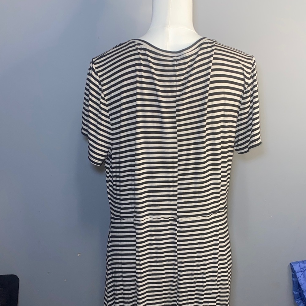 Cato Black and White Striped Short Sleeve Tee Dress - Picture 8 of 9